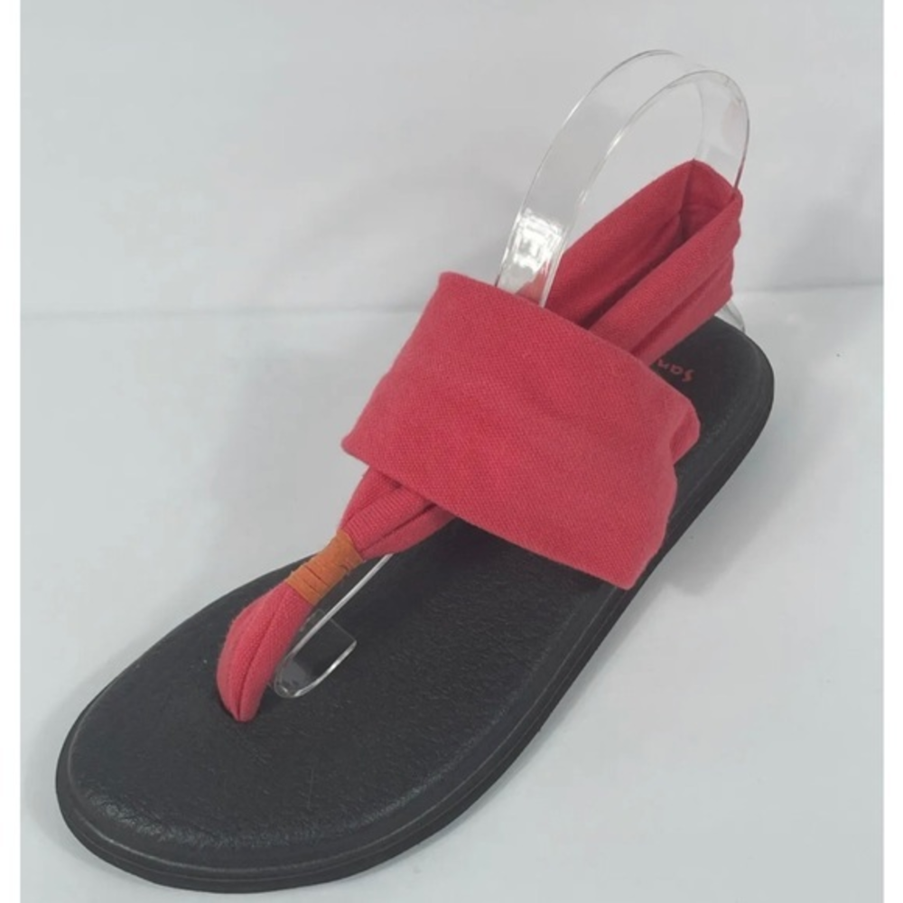 Sanuk Yoga Mat‎ Sling Sandals Flip Flop Women's Size 8 Salmon Pink Coral